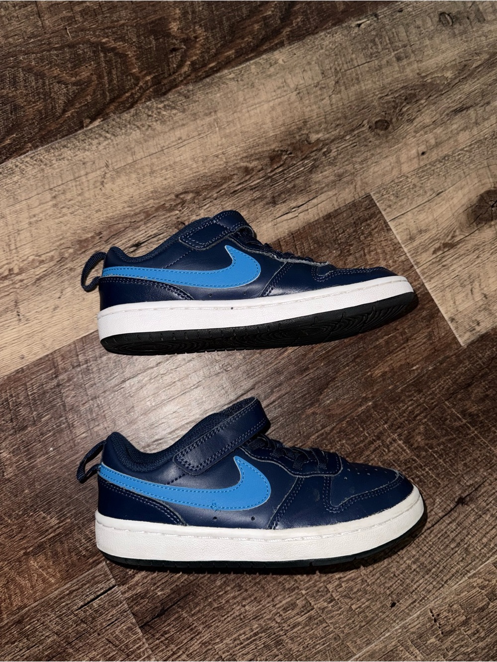 Nike Kids Navy Sneakers with Bright Blue Swoosh